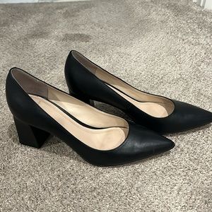 Marc Fisher block heel pumps, black leather, nearly new.